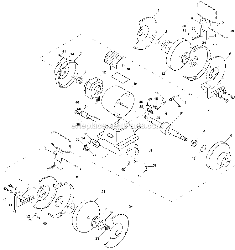Black and Decker BT3600-B2 (Type 1) 6 Bench Grinder Power Tool Page A Diagram